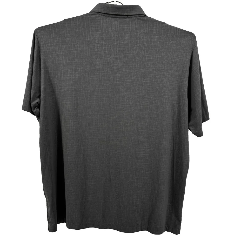 Nike Tiger Woods Collection Polo Shirt Mens 2XL Gray Solid Dri-Fit Golf TW